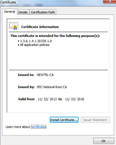 root ca newtelca
